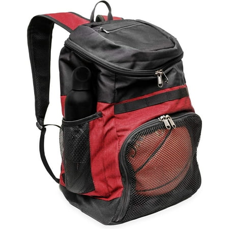 

kiaisxes Basketball Backpack with Ball Compartment – Sports Equipment Bag for Soccer Ball Volleyball Gym Outdoor Travel School Team – 2 Bottle Pockets Includes Laundry or Shoe Bag – 25L