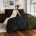 thumbnail image 6 of Baauye Queen Comforter Set, 5 Pieces Black Comforters, Pintuck Bedding Sets for All Season, Bed in a Bag with Comforter, 1 Fitted Sheet, 1 Flat Sheet, 2 Pillowcases & 2 Shams, 6 of 7
