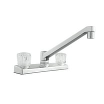 Mainstays Kitchen Faucet with Dual Acrylic Handles, Chrome Finish, Nonmetallic Body