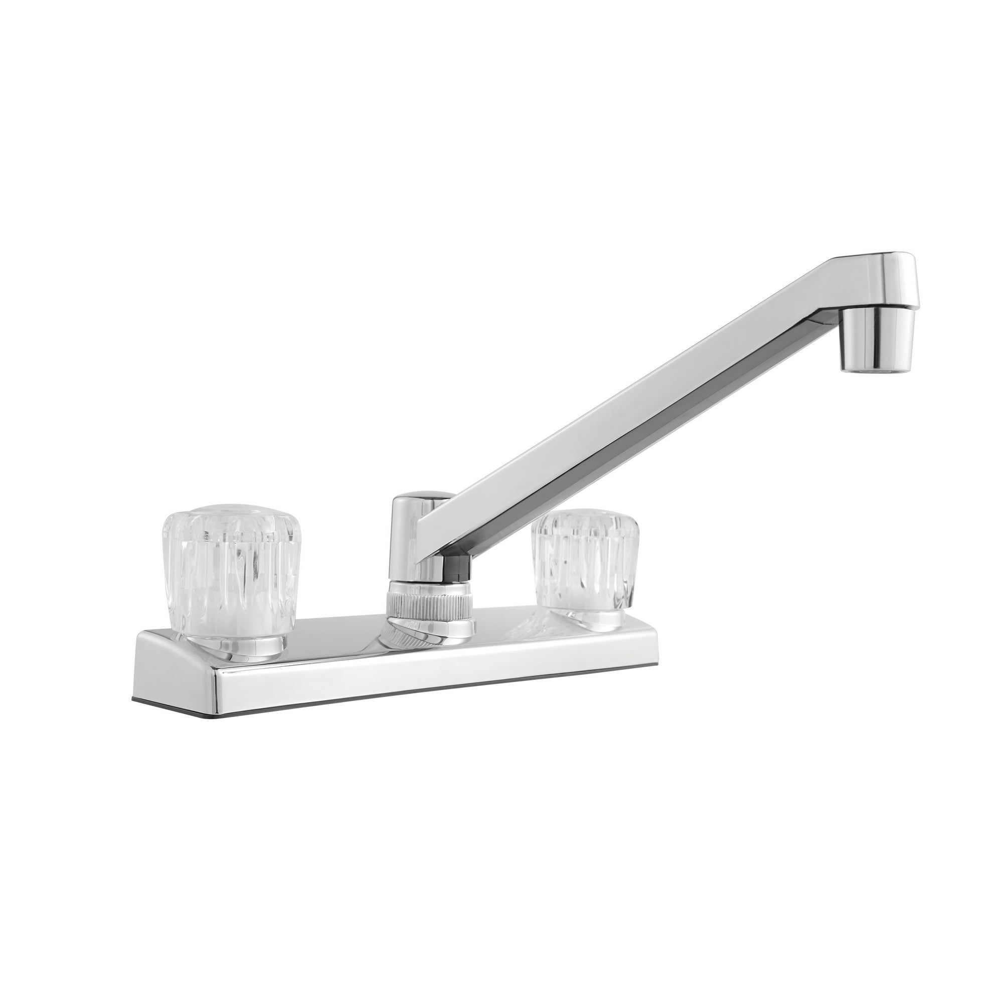 Mainstays Kitchen Faucet, Dual Acrylic Handles, Chrome Finish, Nonmetallic Body