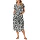 thumbnail image 1 of INSPIRE CHIC Vestido midi floral casual de verano para mujer, con cuello en V, manga corta, holgado y con bolsillos, S Gris Verde, 1 of 6