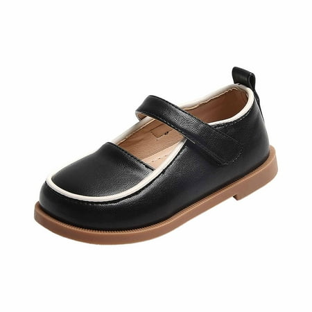

Princess Leather Shoes For Girls Clearance Sale Baby Girl Children s Soft-soled Small Leather Shoes Princess Shoes Thick Bottom Casual Shoes Black 5 Years