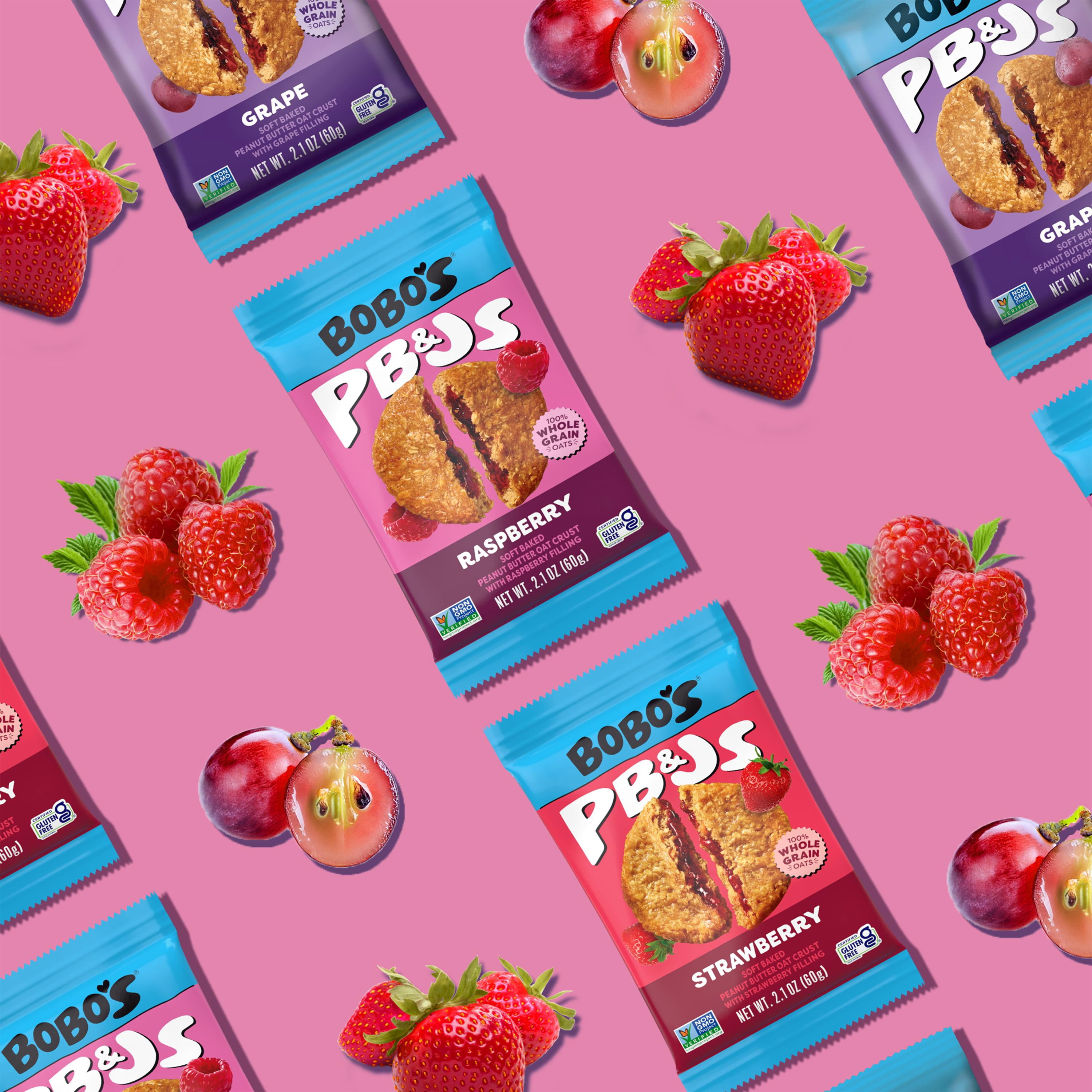 Bobo's PB&Js 3-Flavor 30ct Variety Pack - Strawberry (10), Grape (10), Raspberry (10)