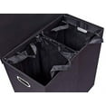thumbnail image 6 of BirdRock Home Double Linen Laundry Hamper with Lid and Removable Liner - Black, 6 of 10