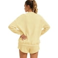 thumbnail image 6 of Lumtrix Women'S 2 Piece Lounge Sets Crew Neck Oversized Sweatshirts Sweat Shorts With Pockets Matching Tracksuit Set Trebdy Casual Outfits Yellow L, 6 of 6