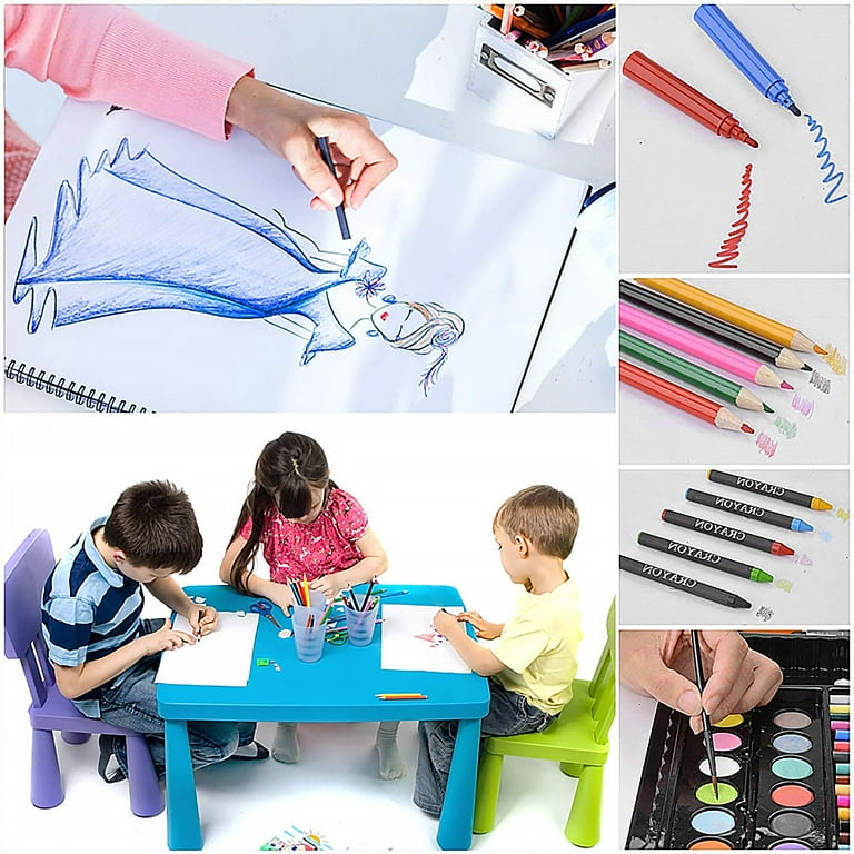 150 PCS Portable Art Set Painting & Drawing Supplies Kit, Water Color Pen  Crayon Oil Pastel Painting Tool Art Supplies for Student Kids Gift Set 