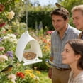 thumbnail image 4 of ERTZAE Window Bird Feeder,Bird Feeding Station,Birdwatching Feeder,Bird Feeder With Water Bowl,Hanging Plastic Bird Feeder 6.3x4.72in - White Outdoor Wild Bird House for Garden Patio Backyard, 4 of 9