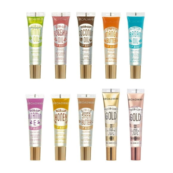 Brillo de labios Broadway Vita-Lip Clear, 14 ml, hidratante (10 unidades)