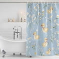 thumbnail image 2 of White Daisy Shower Curtain Set - Extra Long 72" x 96" Washable Bathtub Curtain with 12 Hooks, Spring Floral Duck Greenery Blue Waterproof Fabric Stall Shower Curtains for Bathroom/Bathtub Décor, 2 of 6