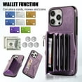 thumbnail image 2 of ELEHOLD Crossbody Wallet Case For iPhone XS/X,with RFID Card Slots Zipper Pocket Kickstand Function Shockproof Purse Case with Detachable Shoulder Strap,Purple, 2 of 7