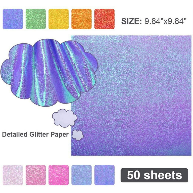 UCEC Glitter Cardstock Paper, 8.5 x 11, 60 Sheets 20 Colors, Shimmer  Cardstock Paper, Double-Sided Rainbow Bright Card stock for DIY Art,  Crafts