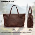 thumbnail image 6 of CHAQLIN PU Clutch Wallet Purse for Business Commute, Large Capacity with Inner Pocket Top Handle Tote Bag, Brown Crackle Pattern, 6 of 6