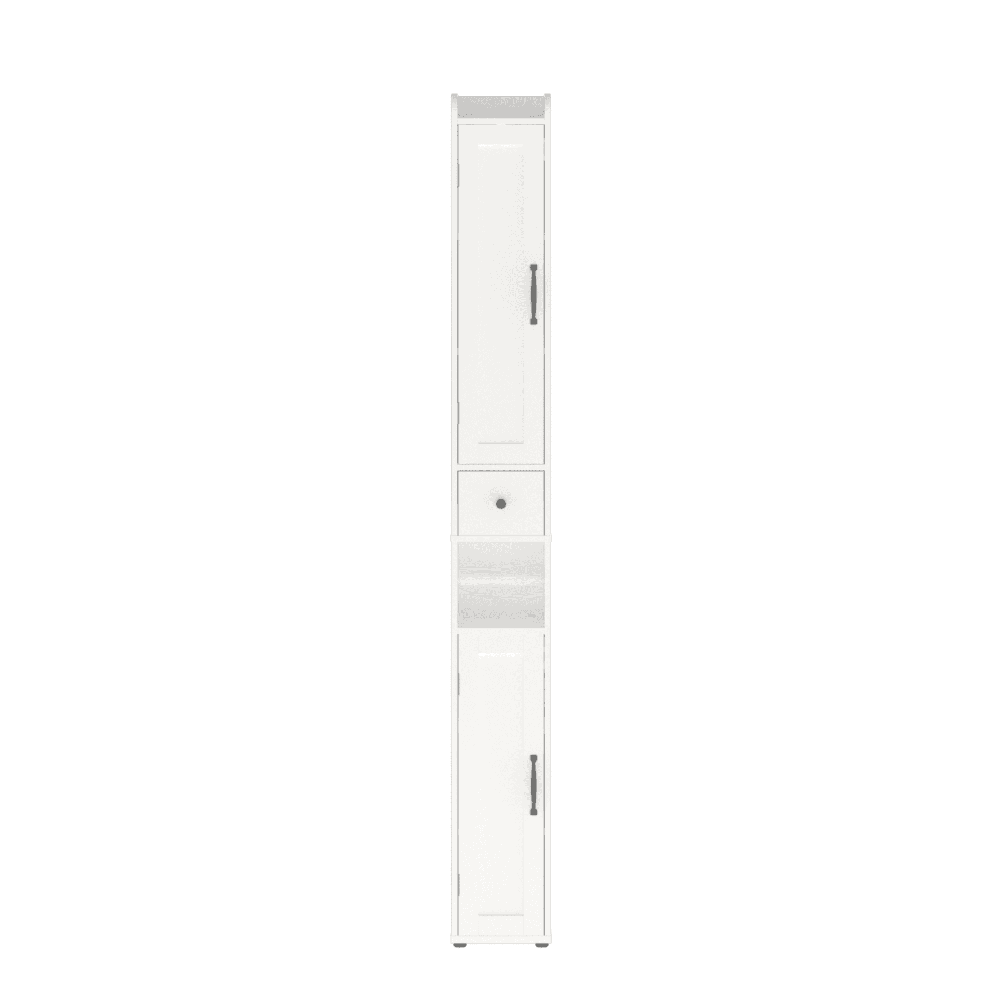 67.51" Tall Bathroom Storage Cabinet with Adjustable Shelves,Slim 2 Doors Freestanding Cabinet with Anti-Tip, Open compartments, for Home, Small Spaces, Bathroom,Kitchen, Living Room, White