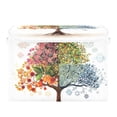 thumbnail image 2 of Foldable Fabric Storage Bin With Handle Collapsible Basket Box Storage With Lid Organizer 4 Seasons Tree, 2 of 7