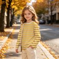 thumbnail image 4 of Jalioing Long Sleeve Striped T Shirt for Girls Fashion Cute Crew Neck Tee Shirt Spring Fall Casual Basic Tops 3-14 Years, 4 of 9