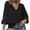 #H-Black, variant on ZHYou Blouses for Women V Neck Pullover Lace Hollow 3/4 Sleeve Tops Summer Fall Business Casual Shirts,Black,Size L