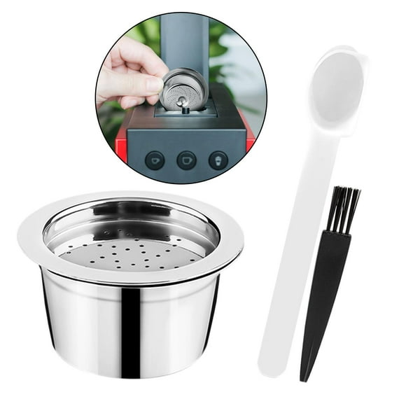 Cápsulas de Reutilizables - Cápsula de Recargable para primera - Cápsula, Y Cepillo de de material acero Inoxidable - de Cápsu 3 piezas Macarena cápsula de café de acero inoxidable