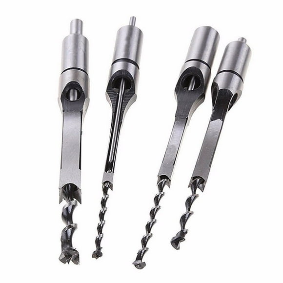 EGNMCR 4 Pcs Hole Saw Mortise Drill Bit Set Mortising Woodworking Tool Square hole drill