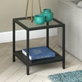 thumbnail image 3 of Evelyn&Zoe 20" Blackened Bronze Metal/Glass Side Table, 3 of 5