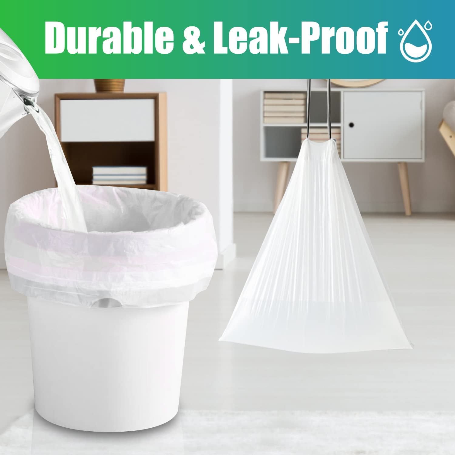 105 Count Small Garbage Bags 4 Gallon Trash Bag for Bathroom, Clear Small  Trash Can Liners, Unscented, 4Gal/15L - Coupon Codes, Promo Codes, Daily  Deals, Save Money Today