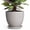 Grey, variant on Ordivic 6 inch Ceramic Plant Pot with Drainage Hole & Saucer, Vintage Round Planter for Aloe, Farmhouse Patio or Balcony Decor, Rust Red