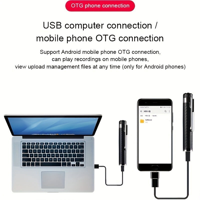 Professional Noise-Canceling Digital Voice Recorder - 32GB MP3 Player, Voice Control, One-Touch Recording for Students & Journalists