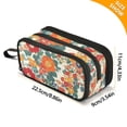 thumbnail image 4 of FORMRS Pencil Case with 3 Compartments Zipper Pouch, Elementary School Level and up, Orange Japanese Flowers Pattern, 4 of 8