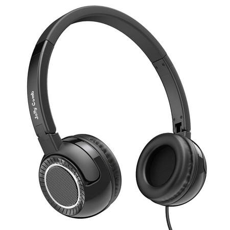 - Jelly Comb On Ear Headphones Foldable 3.5mm Wired Headphones Adjustable Headband for Cell Phone, Tablet, PC, Laptop Black
