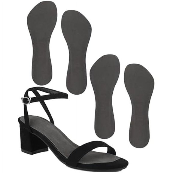 ZC2 Pairs Pigskin High Heel Cushion Inserts, Adhesive Arch Support Sandal Inserts, Anti-Slip Shoe Inserts for Flat Shoe Pain Relief, Leather Cushioning Heel Insoles for Boots Dress Shoes, Gray, S 5-7