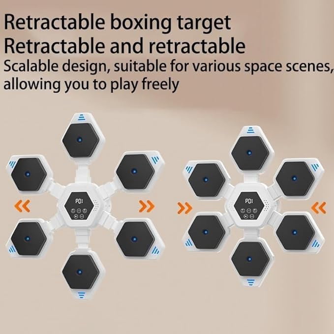 RKXQT Music Boxing Machine, Intelligent Boxing Machine with Gloves, Supports Bluetooth, Retractable Boxing Target, Smart Bluetooth Boxing Pad Wall Mounted, Boxing Training Machine for Home, Gy