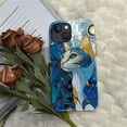 thumbnail image 5 of Case for iPhone 14 iPhone 13, Stained Glass Mosaic Cat Blue Design Hybrid Dual Protection Soft TPU Hard PC Shockproof Anti-Scratch Cover Men Women Stylish Protective Phone Case, 5 of 7
