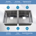 thumbnail image 5 of STRICTLY Sinks 32" Double Bowl Undermount Kitchen Sink - 16 Gauge Stainless Steel Silver Finish, 5 of 6
