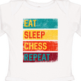 thumbnail image 4 of Inktastic Chess Player Eat Sleep Chess Repeat Boys or Girls Long Sleeve Baby Bodysuit, 4 of 5