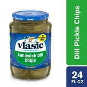 Vlasic Dill Pickle Sandwich Chips, Kosher Dill Pickles, 24 fl oz Jar