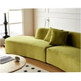 thumbnail image 4 of 132 Inch Olive Green Velvet Curved Sofa, 6 Seater Half Moon Couch with Pillows, Modern Luxury Sofa for Living Room, Apartment, 4 of 8