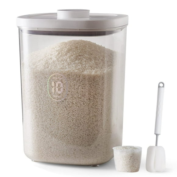 Dispensador de arroz LivLab AY-10KG-WHITE 10L/22-25 kg con taza y cepillo