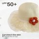 thumbnail image 3 of 56-58 cm circunferencia del sombrero sombrilla de verano femenina sombrero de pescador sombrero de paja gorro de lavabo de playa y conjunto de bolsa de paja, 3 of 5