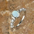 thumbnail image 4 of Oval White Opal Moon Ring Jewelry Zirconia Band Elegant Stackable Ring for Women, 4 of 4