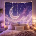 thumbnail image 2 of Crescent Moon and Glowing Pool with Violet Crystals and Stars, Mystical Fantasy for Nature Lovers, Mystical Wall Art Decor, Housewarming Gift, Tapestry Wall Hanging for Bedroom and Dorm Room, 2 of 7