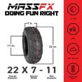 thumbnail image 2 of MASSFX Grinder 22x7-11 Front (2) & 22x10-9 Rear (2) Tire Set for All-Terrain (ATV), Utility-Task (UTV), and Side-by-Side (SxS) Vehicles on Soft/Hard Pack Ground (4-Pack) 22x7x11 22x10x9, 2 of 9