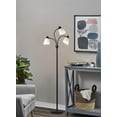 thumbnail image 3 of Mainstays 3 Head Floor Lamp Black with White Plastic Shades and with LED Bulbs Included, 3 of 8