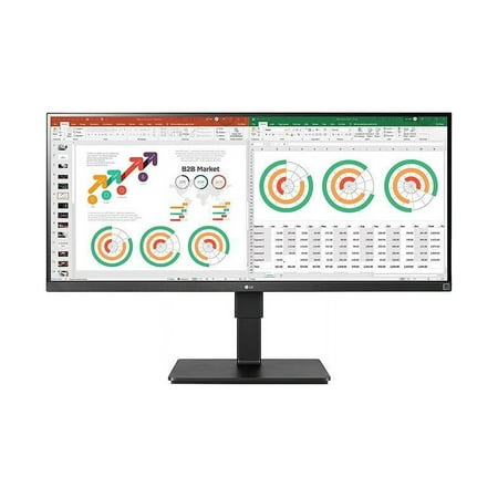 LG 34" IPS UWQHD IPS Monitor 5 ms (GTG) FreeSync (AMD Adaptive Sync) 3440 x 1440 (2K) HDMI, DisplayPort, USB, Audio Flat Panel 34BN770-B