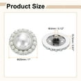 thumbnail image 2 of Uxcell 10pcs 40L Silver Faux Pearl Buttons 25mm 1" Plastic Round Sewing Button Replacement Craft Fastener for Coats Clothing DIY Decoration Crafts #6, 2 of 7