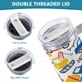 thumbnail image 5 of SKYSONIC 40oz Cartoon Construction Vehicles Tumbler With Lid And Straw Travel Coffee Mug Stainless Steel Insulated Thermal Tumblers Cup, 5 of 7