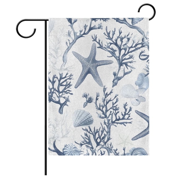 Ryvnso Starfish Coral Pattern Garden Flag 12x18 Inch Double Sided Seasonal Yard Decoration
