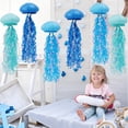 thumbnail image 4 of Faroles de papel con forma de medusas de Zilue, paquete de 6 unidades, 25 cm, color azul, decoración de fiesta, 4 of 7