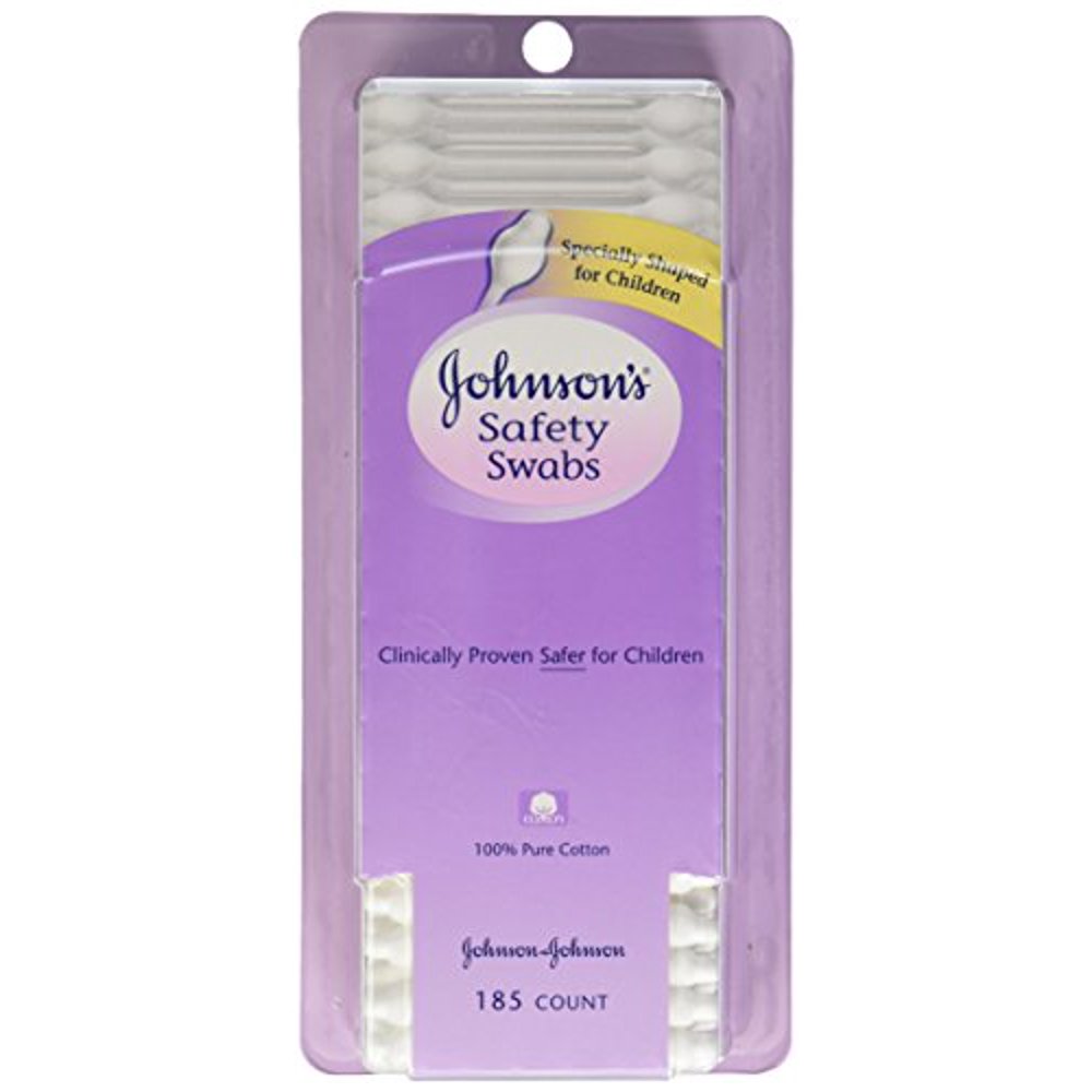Johnson's Safety Swabs 100 Cotton 185 Swabs
