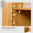 thumbnail image 4 of HOMCOM Bathroom Storage Cabinet, Bamboo Floor Cabinet Organizer with Doors and Adjustable Shelves, Natural, 4 of 9
