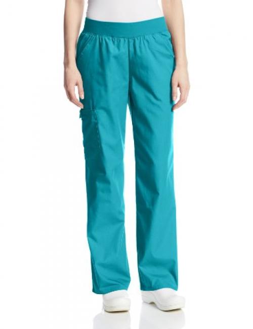 Cherokee Womens Scrubs Flex MidRise Knit Waist Pullon Missy Pant TLBlue