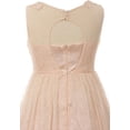 thumbnail image 4 of Big Girl Lace Flower Girl Dress Decorated 3D Flower Neckline Blush 10 CC 5036, 4 of 4